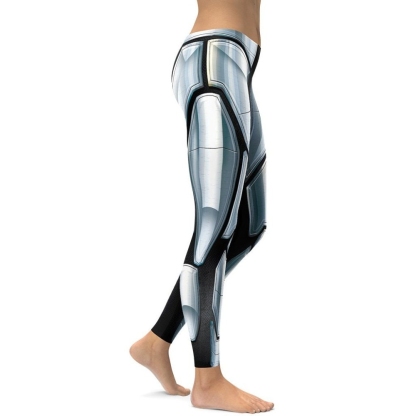 3D Iron Metal Armor lady Compression Legging