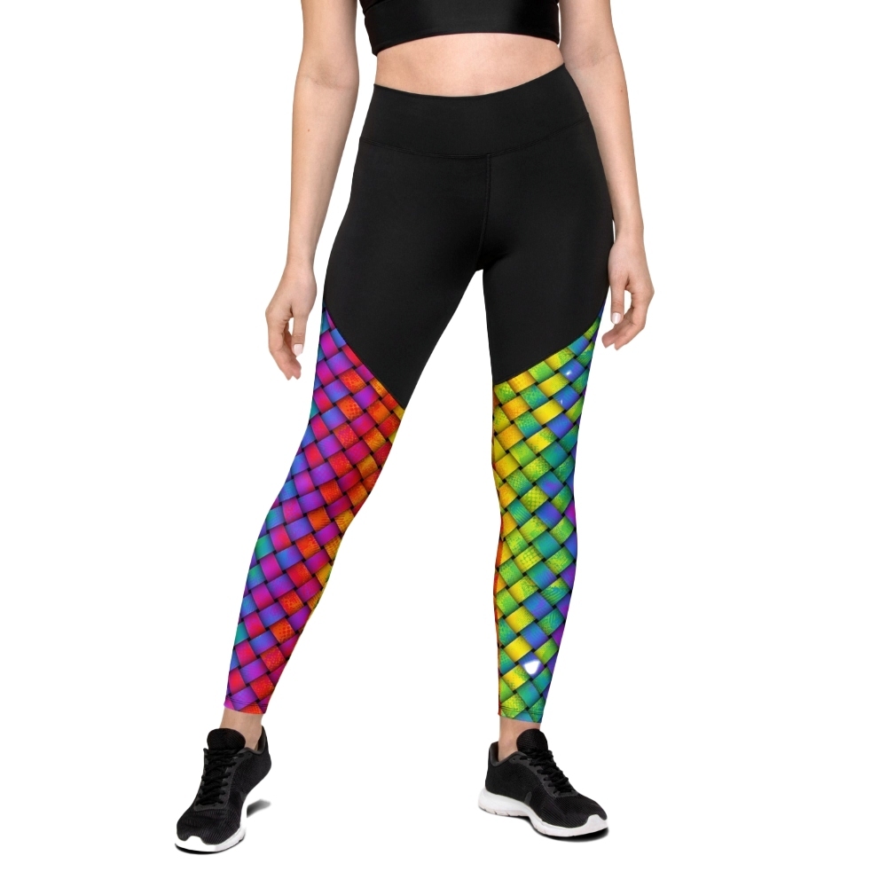 3D Rainbow Pattern Women Compression Legging