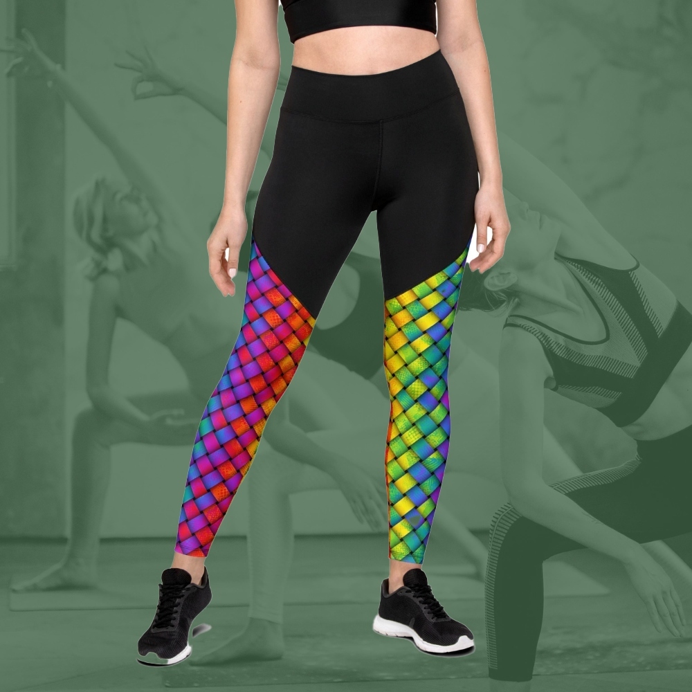 3D Rainbow Pattern Women Compression Legging
