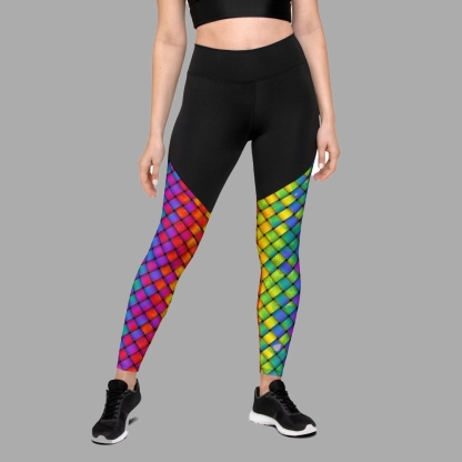 3D Rainbow Pattern Women Compression Legging
