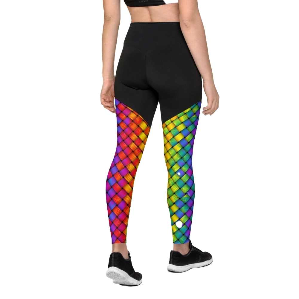 3D Rainbow Pattern Women Compression Legging