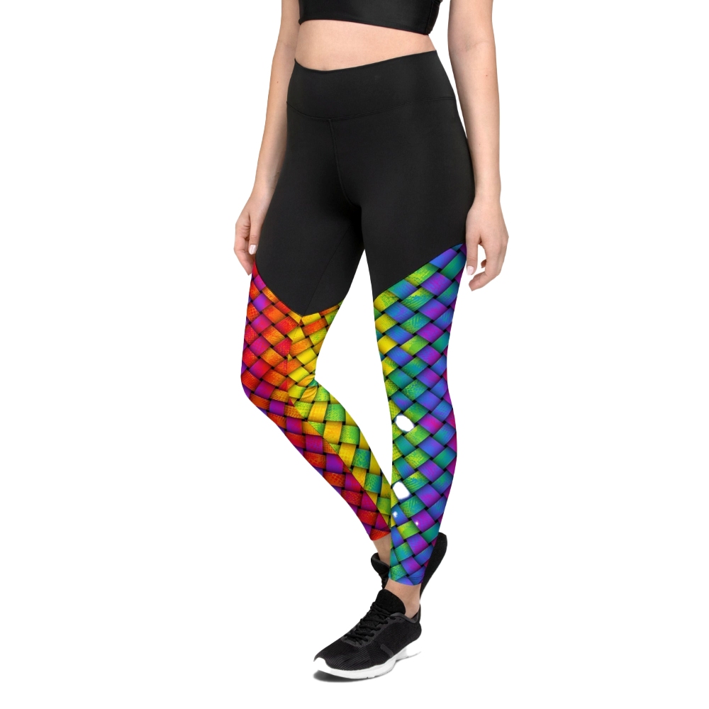 3D Rainbow Pattern Women Compression Legging