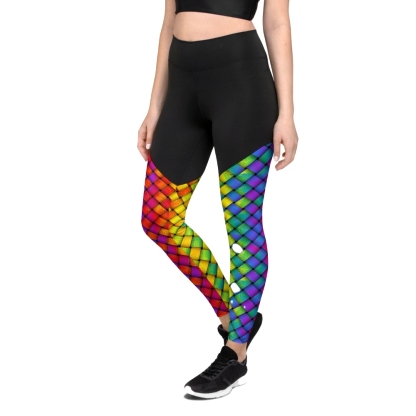 3D Rainbow Pattern Women Compression Legging