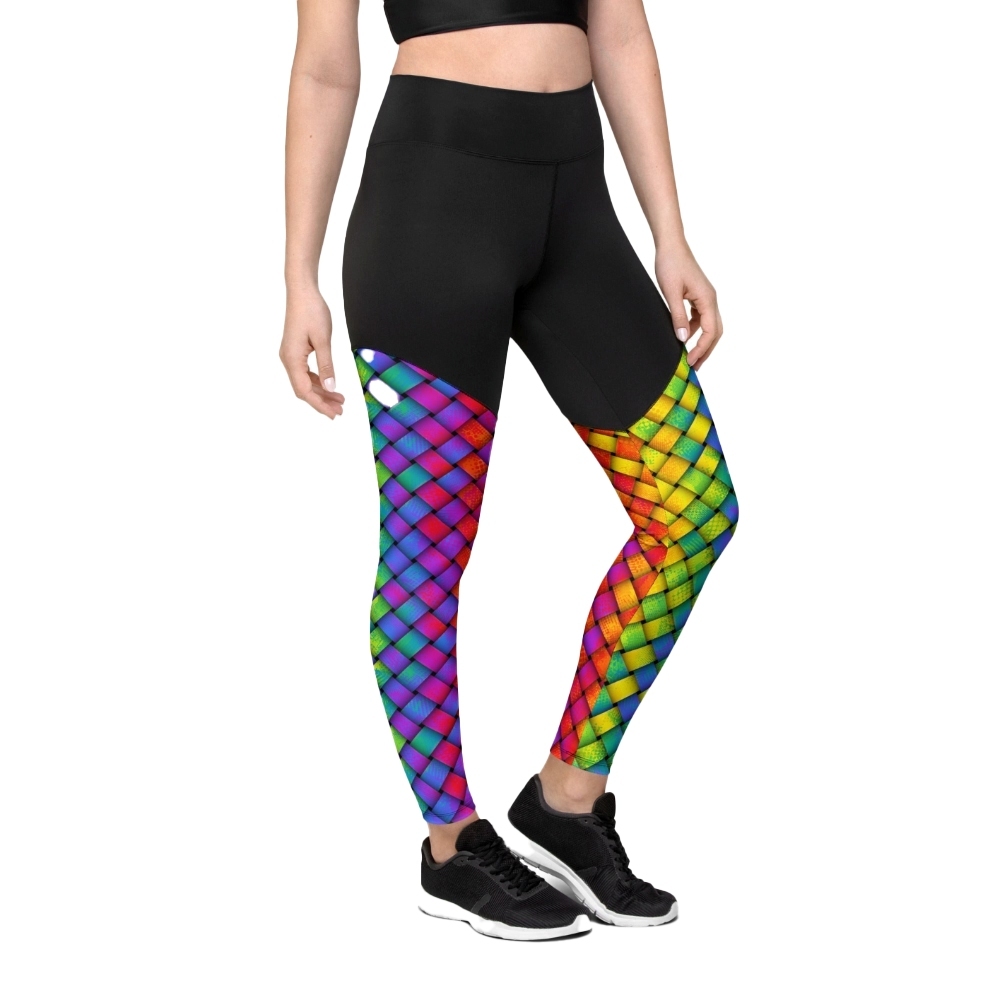 3D Rainbow Pattern Women Compression Legging