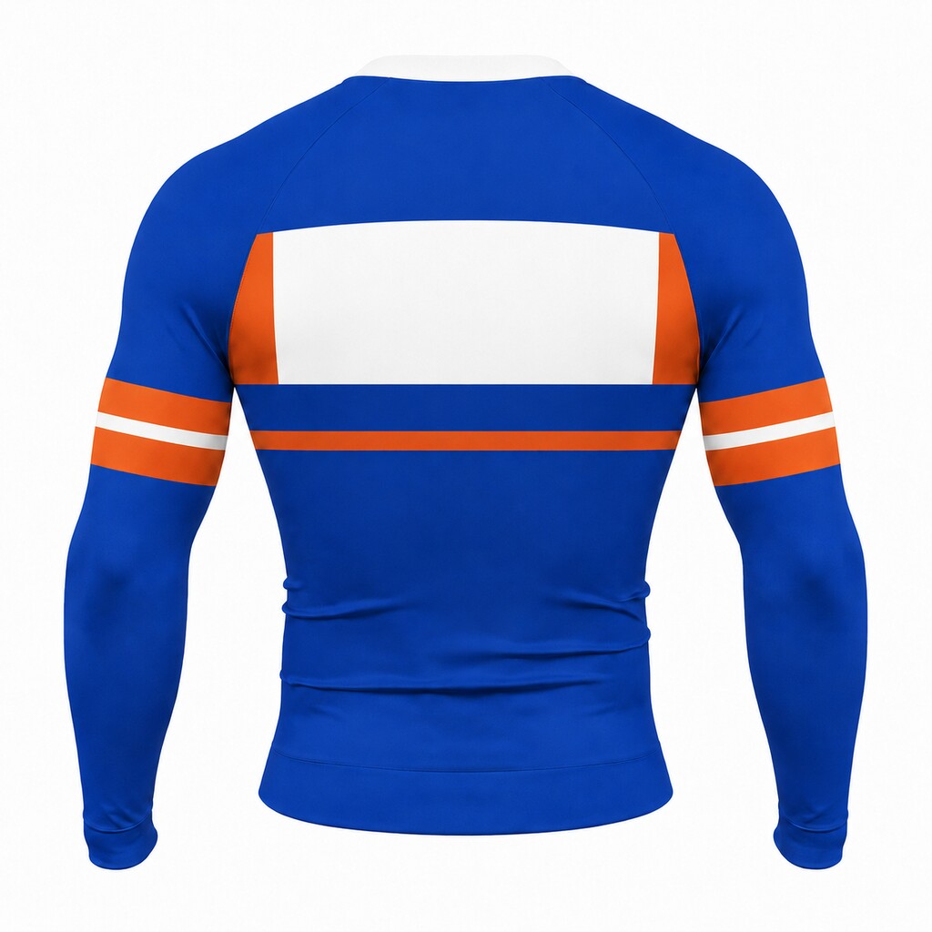 Basepath Bridge Band Royal Blue Customizable Long Sleeve Compression Shirt back customization preview