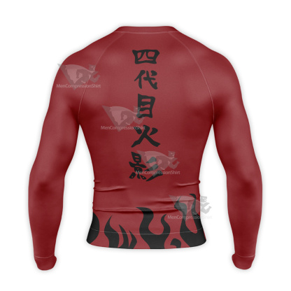 4 Hokage Fire Red Long Sleeve Compression Shirt