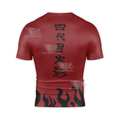 4 Hokage Fire Red Short Sleeve Compression Shirt