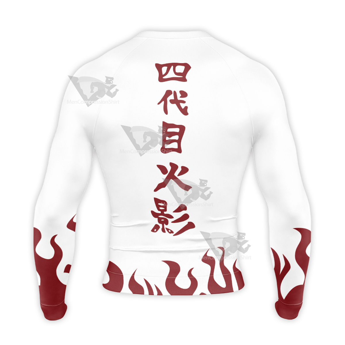 4 Hokage Fire White Long Sleeve Compression Shirt