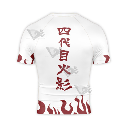 4 Hokage Fire White Short Sleeve Compression Shirt