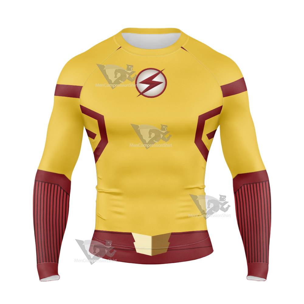 The Flash Season 3 Wallace Rudolph Wally West Long Sleeve Compression Shirt
