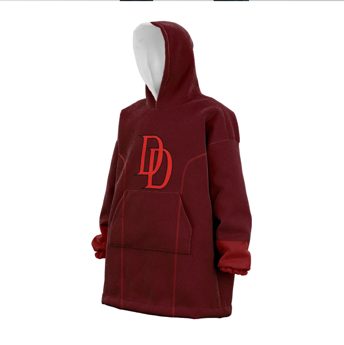 Burgundy custom oversized hoodie design example