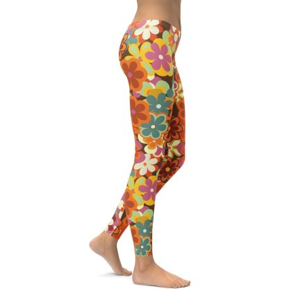 70S Flower Pattern lady Compression Legging