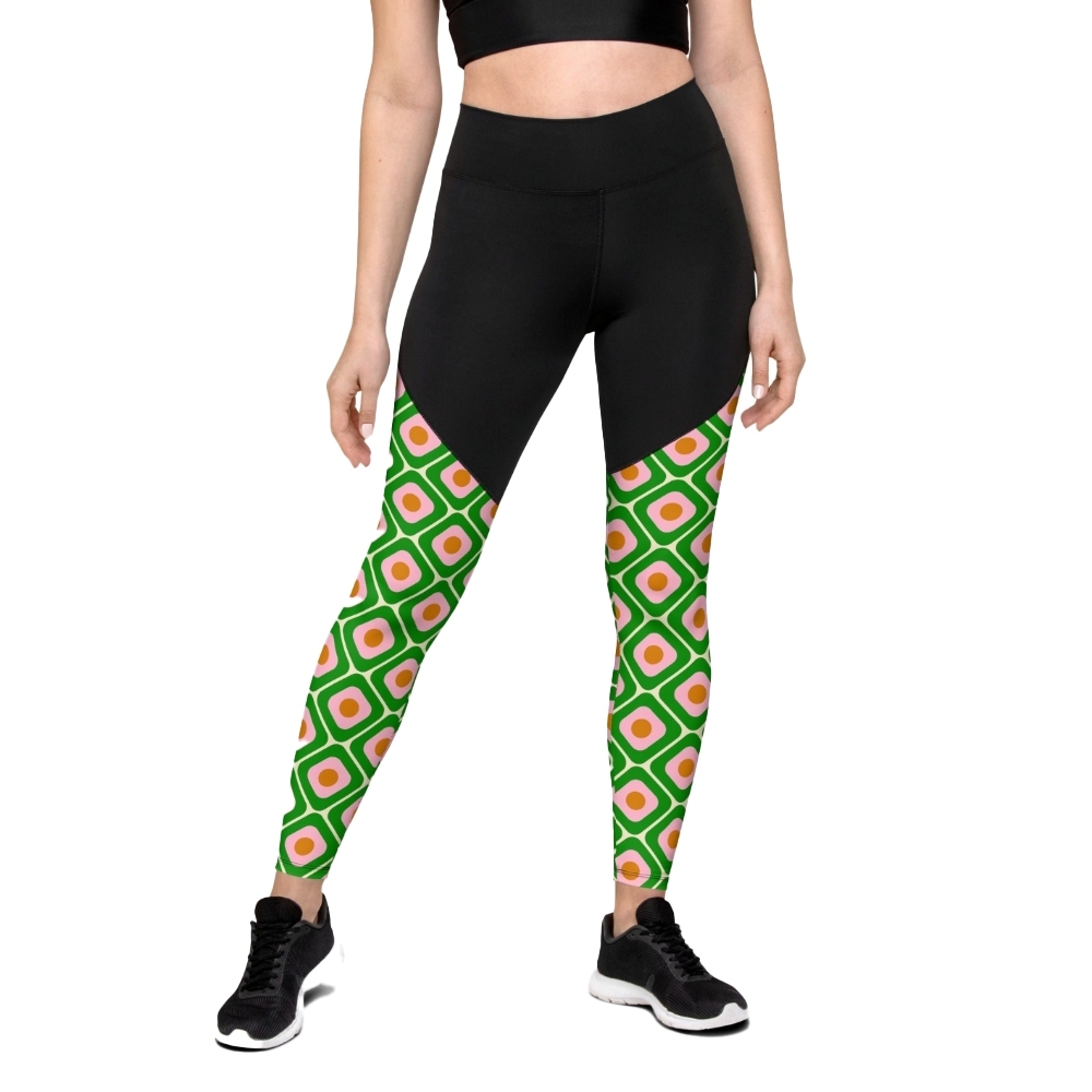 70S Retro Pattern Women Compression Legging
