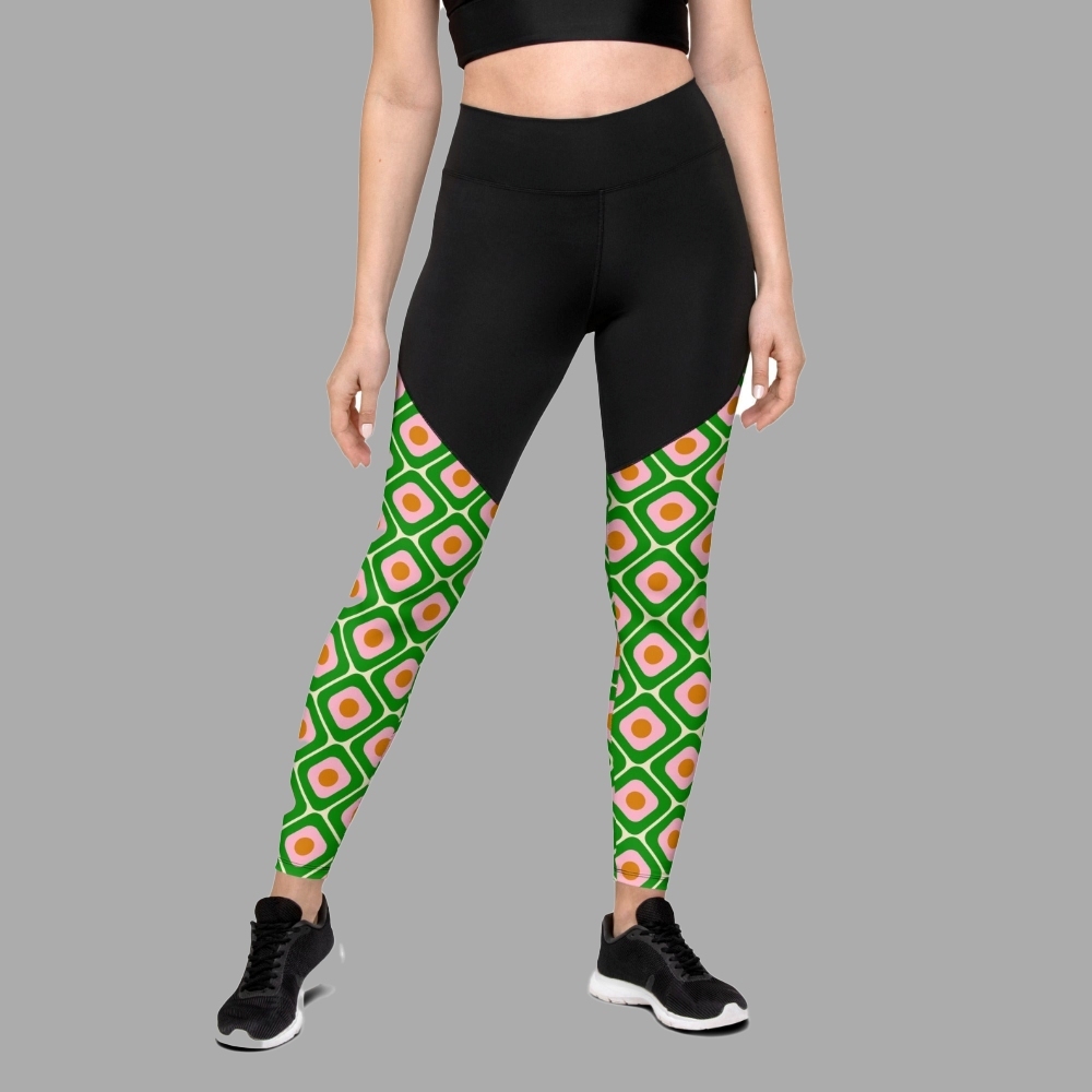 70S Retro Pattern Women Compression Legging