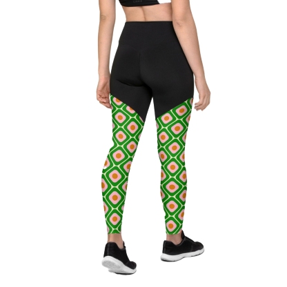 70S Retro Pattern Women Compression Legging