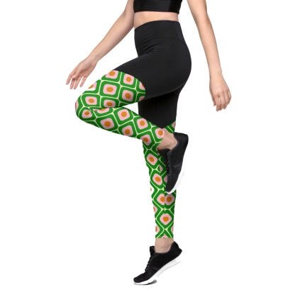 70S Retro Pattern Women Compression Legging