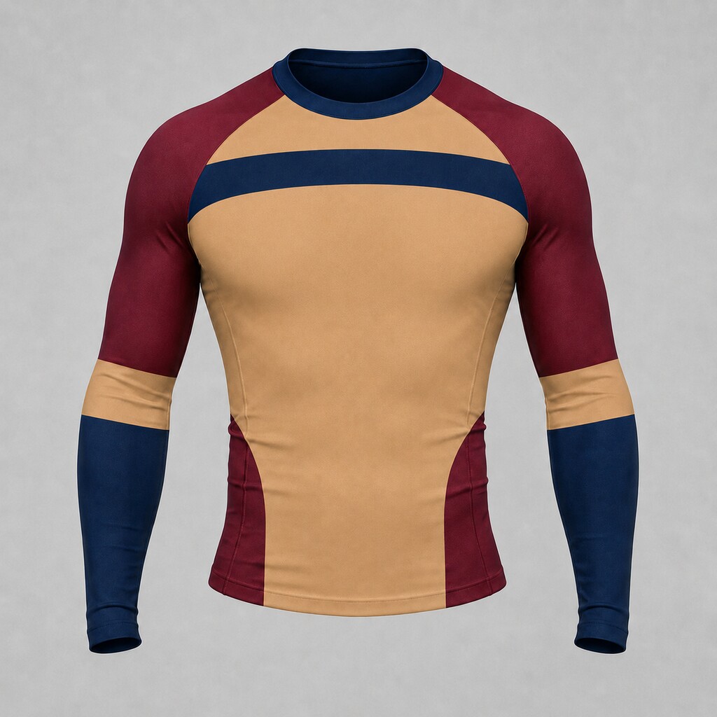Sandstone Shoulder Cap Bridge Orange Customizable Long Sleeve Compression Shirt front customization preview