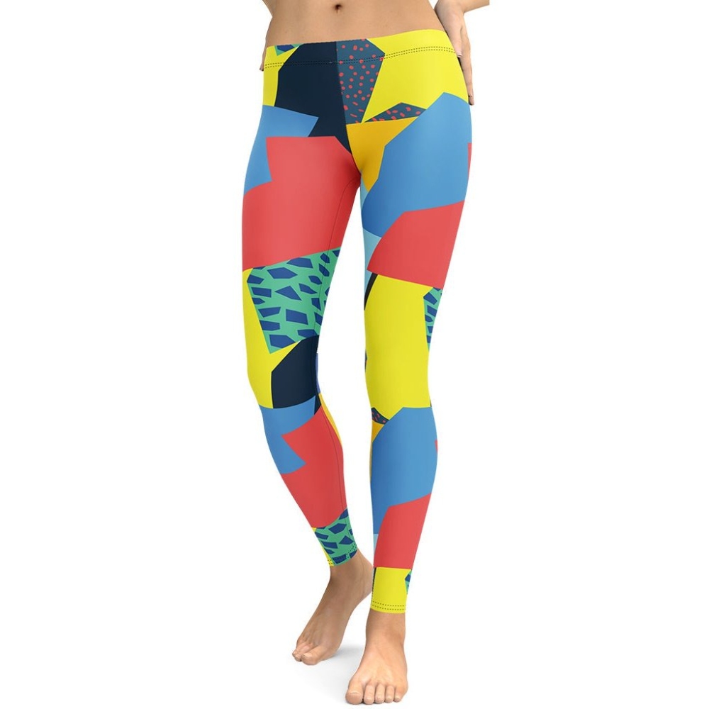 90S Color Block lady Compression Legging