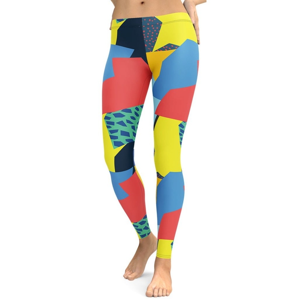 90S Color Block lady Compression Legging