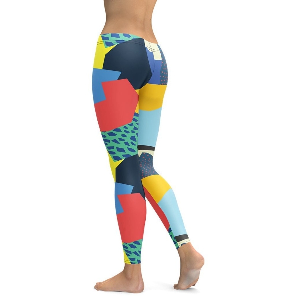 90S Color Block lady Compression Legging