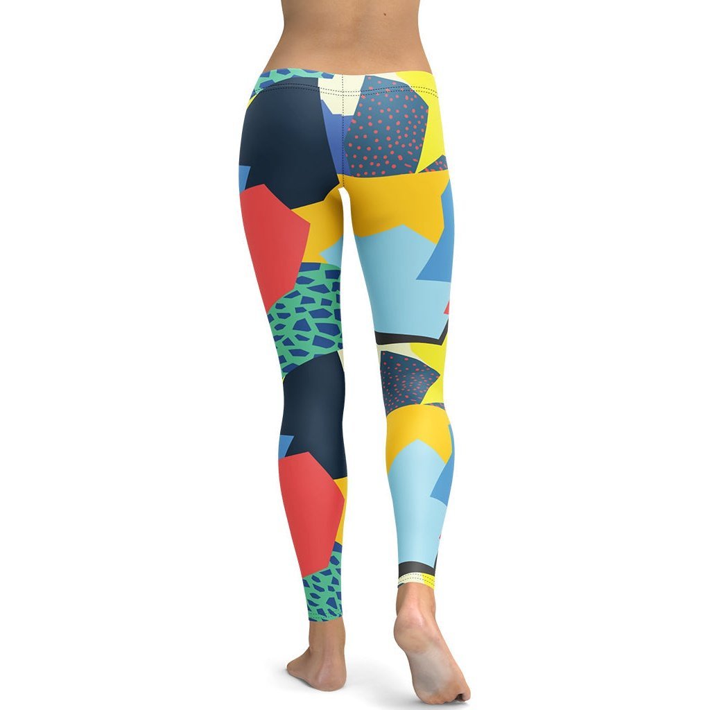 90S Color Block lady Compression Legging