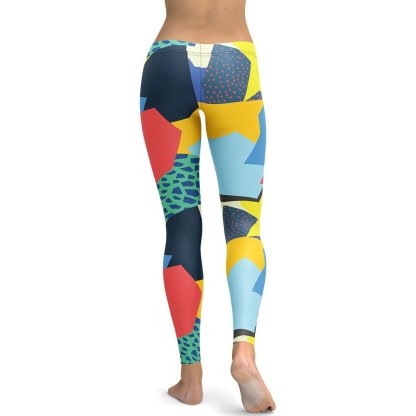 90S Color Block lady Compression Legging