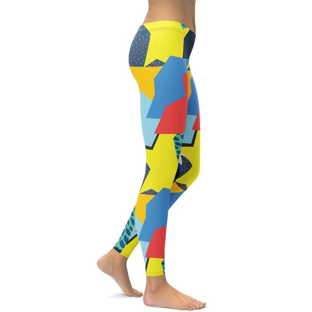90S Color Block lady Compression Legging