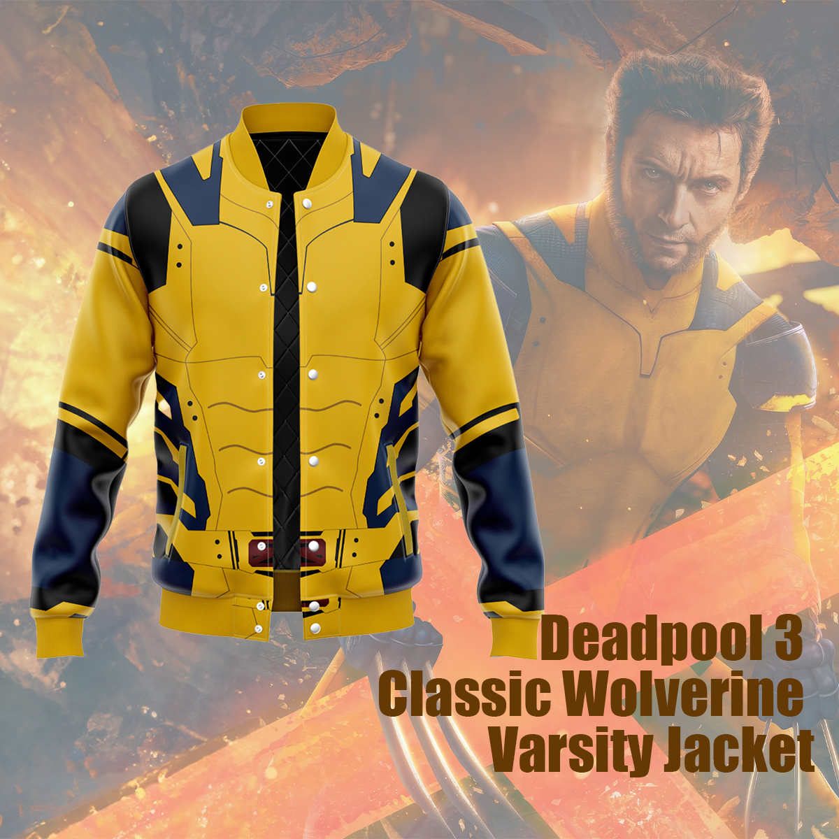 Deadpool 3 Classic Wolverine Varsity Jacket