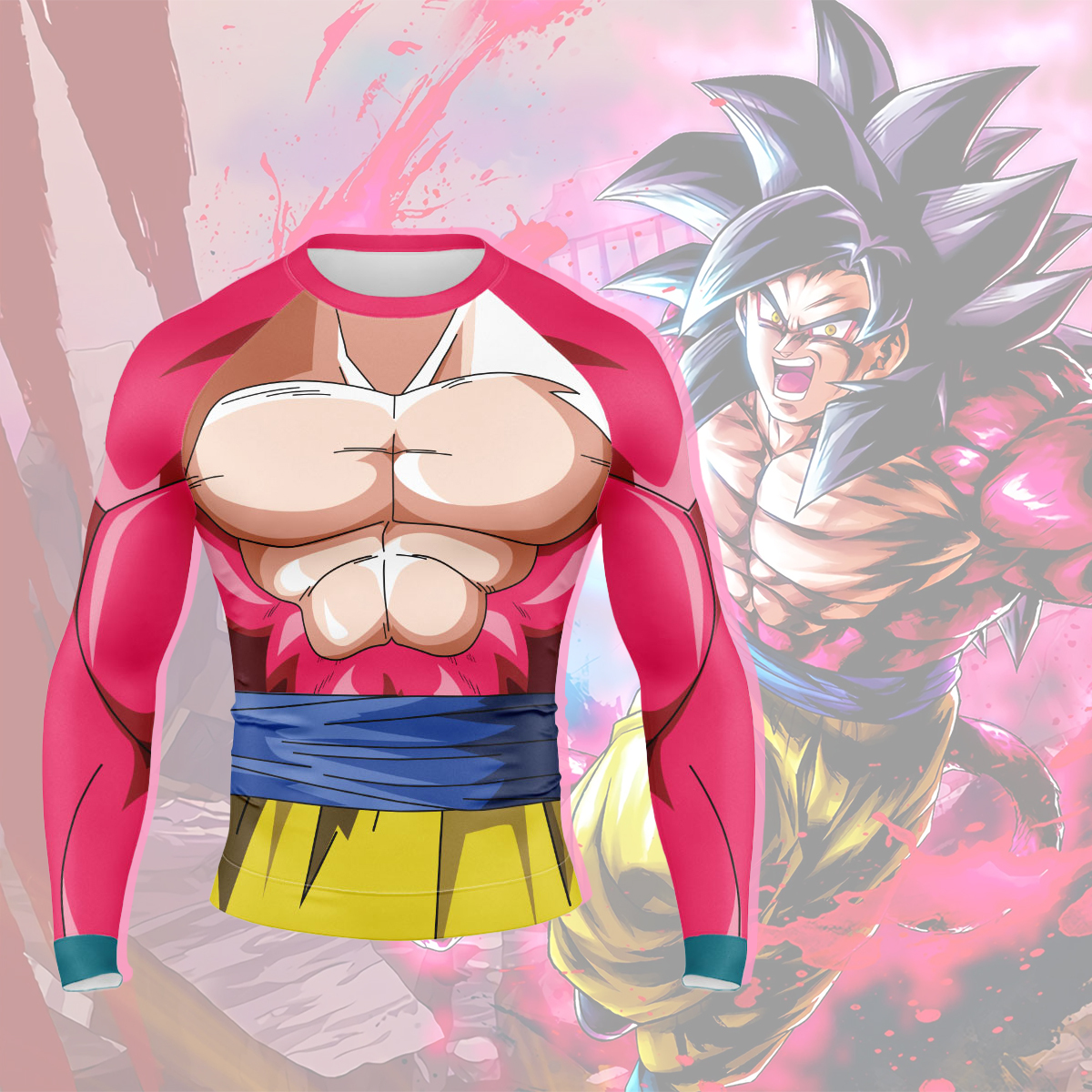 Dragon Ball Goku Super Saiyan 4 Long Sleeve Compression Shirt