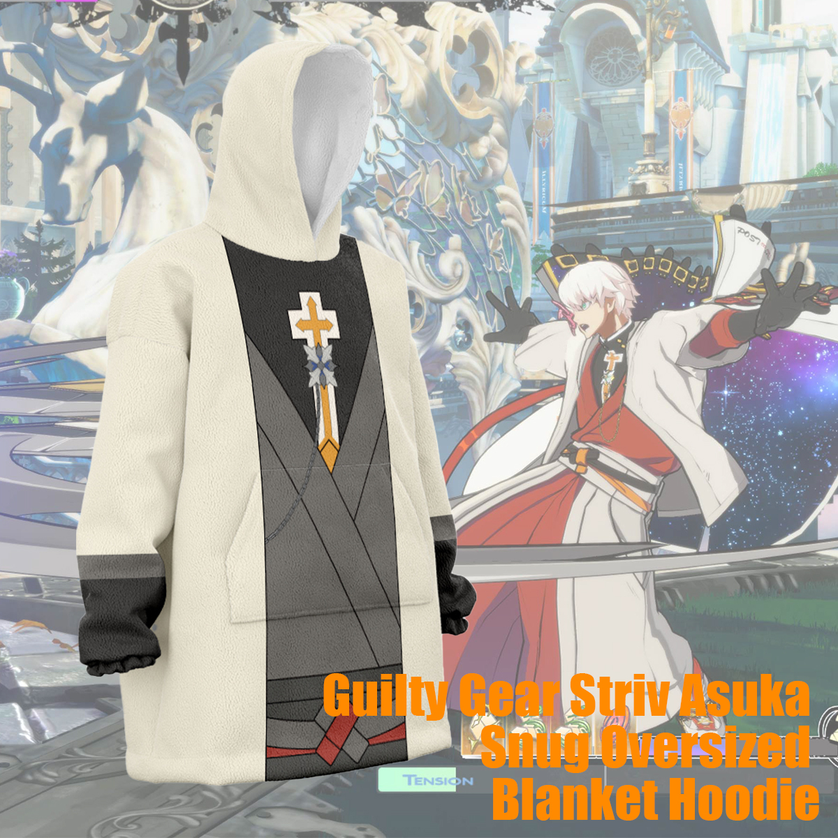 Guilty Gear Striv Asuka Snug Oversized Blanket Hoodie