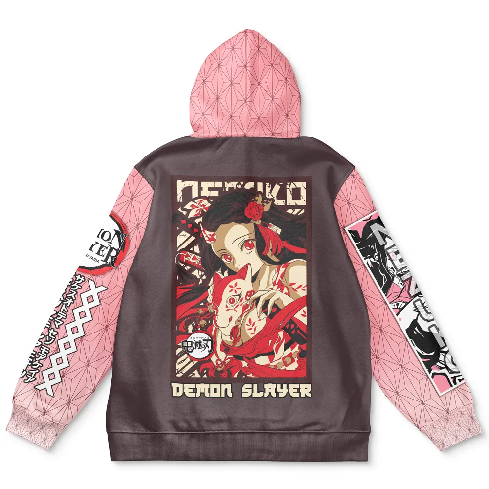Nezuko Flat Hoodie Back
