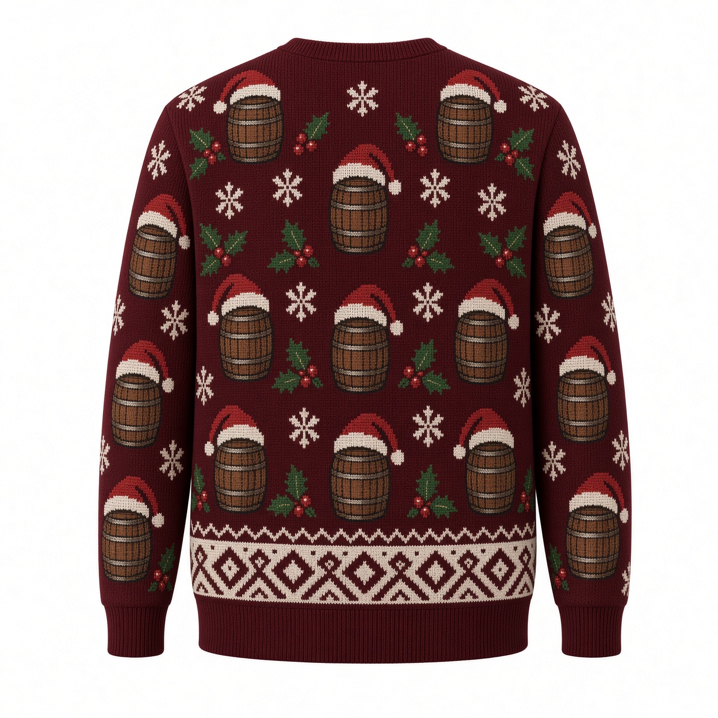 [popular-sweater:PX-01-12:back] Bourbon Before Presents Ugly Christmas Sweatshirt - Back view