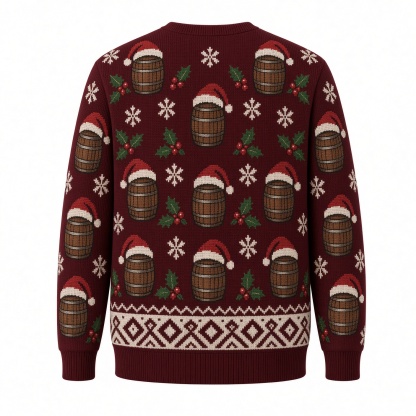 [popular-sweater:PX-01-12:back] Bourbon Before Presents Ugly Christmas Sweatshirt - Back view