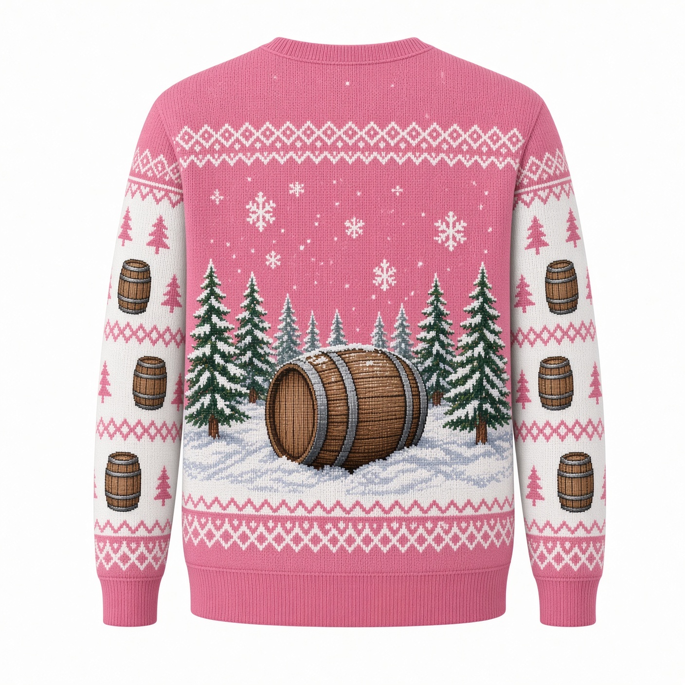 [popular-sweater:PX-01-14:back] On The Rocks Christmas Tree Whiskey Ugly Christmas Sweatshirt - Back view