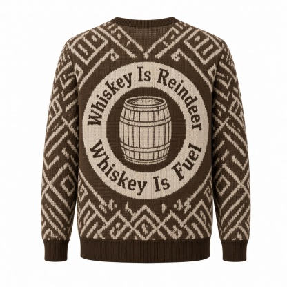 [popular-sweater:PX-01-15:back] Whiskey Is Reindeer Fuel Ugly Christmas Sweatshirt - Back view