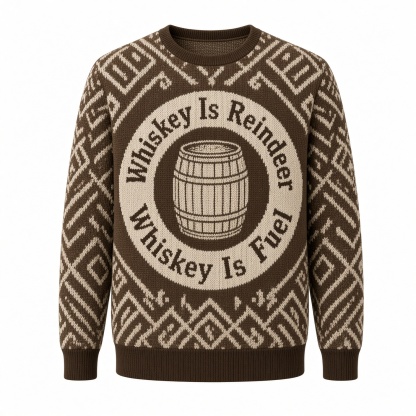 [popular-sweater:PX-01-15:front] Whiskey Is Reindeer Fuel Ugly Christmas Sweatshirt - Front view