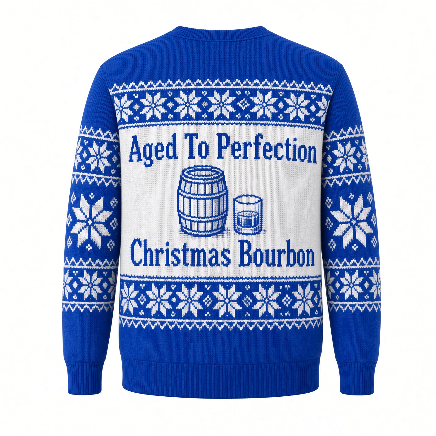 [popular-sweater:PX-01-16:back] Aged To Perfection Christmas Bourbon Ugly Christmas Sweatshirt - Back view