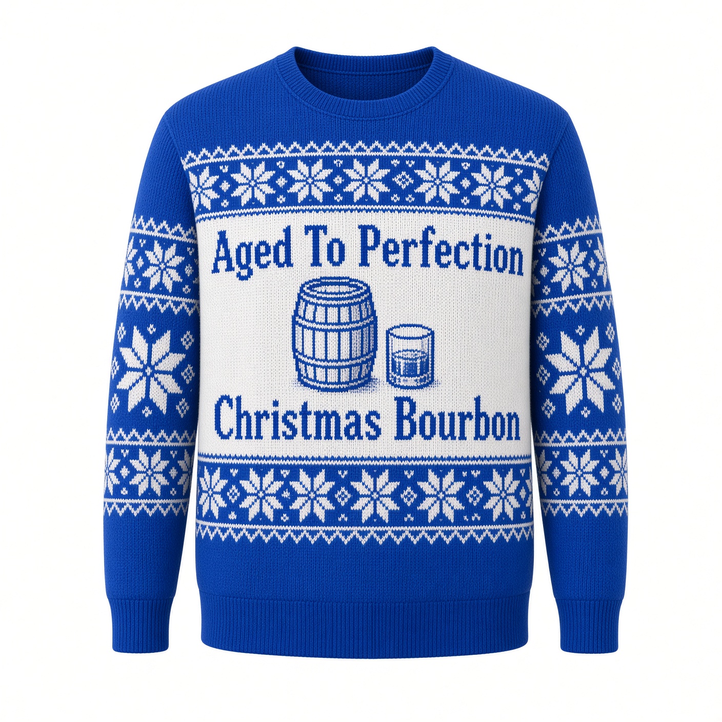 [popular-sweater:PX-01-16:front] Aged To Perfection Christmas Bourbon Ugly Christmas Sweatshirt - Front view