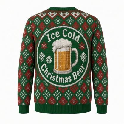 [popular-sweater:PX-02-05:back] Ice Cold Christmas Beer Ugly Christmas Sweatshirt - Back view