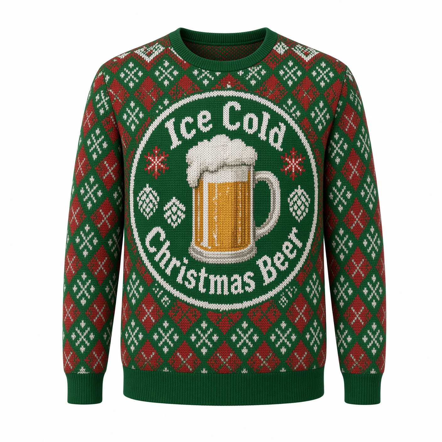 [popular-sweater:PX-02-05:front] Ice Cold Christmas Beer Ugly Christmas Sweatshirt - Front view