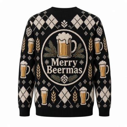 [popular-sweater:PX-02-10:back] Merry Beermas Ugly Christmas Sweatshirt - Back view