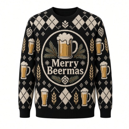 [popular-sweater:PX-02-10:front] Merry Beermas Ugly Christmas Sweatshirt - Front view