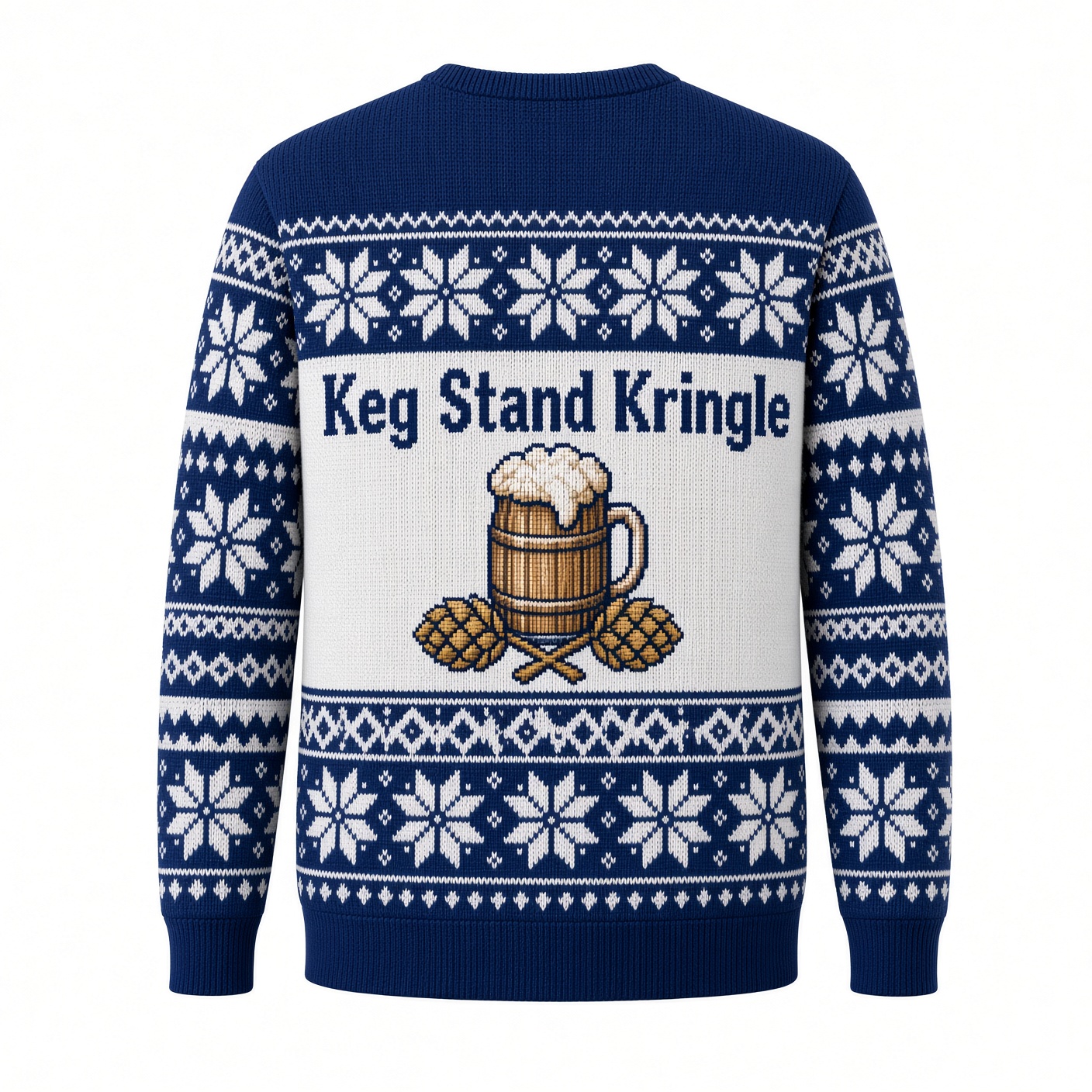 [popular-sweater:PX-02-11:back] Keg Stand Kringle Ugly Christmas Sweatshirt - Back view