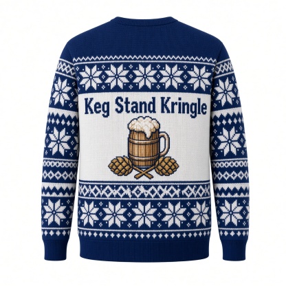 [popular-sweater:PX-02-11:back] Keg Stand Kringle Ugly Christmas Sweatshirt - Back view