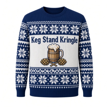 [popular-sweater:PX-02-11:front] Keg Stand Kringle Ugly Christmas Sweatshirt - Front view