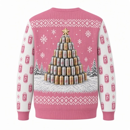[popular-sweater:PX-02-14:back] Beer Can Christmas Tree Ugly Christmas Sweatshirt - Back view