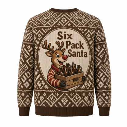 [popular-sweater:PX-02-15:back] Six Pack Santa Ugly Christmas Sweatshirt - Back view
