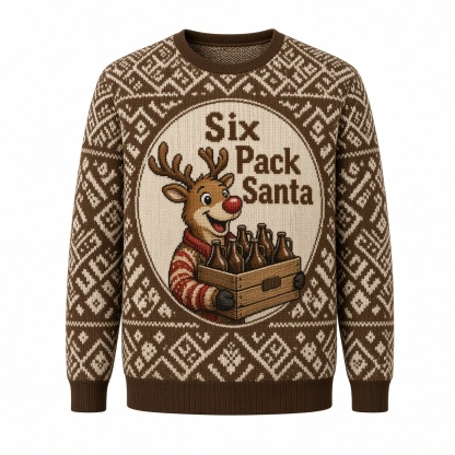 [popular-sweater:PX-02-15:front] Six Pack Santa Ugly Christmas Sweatshirt - Front view