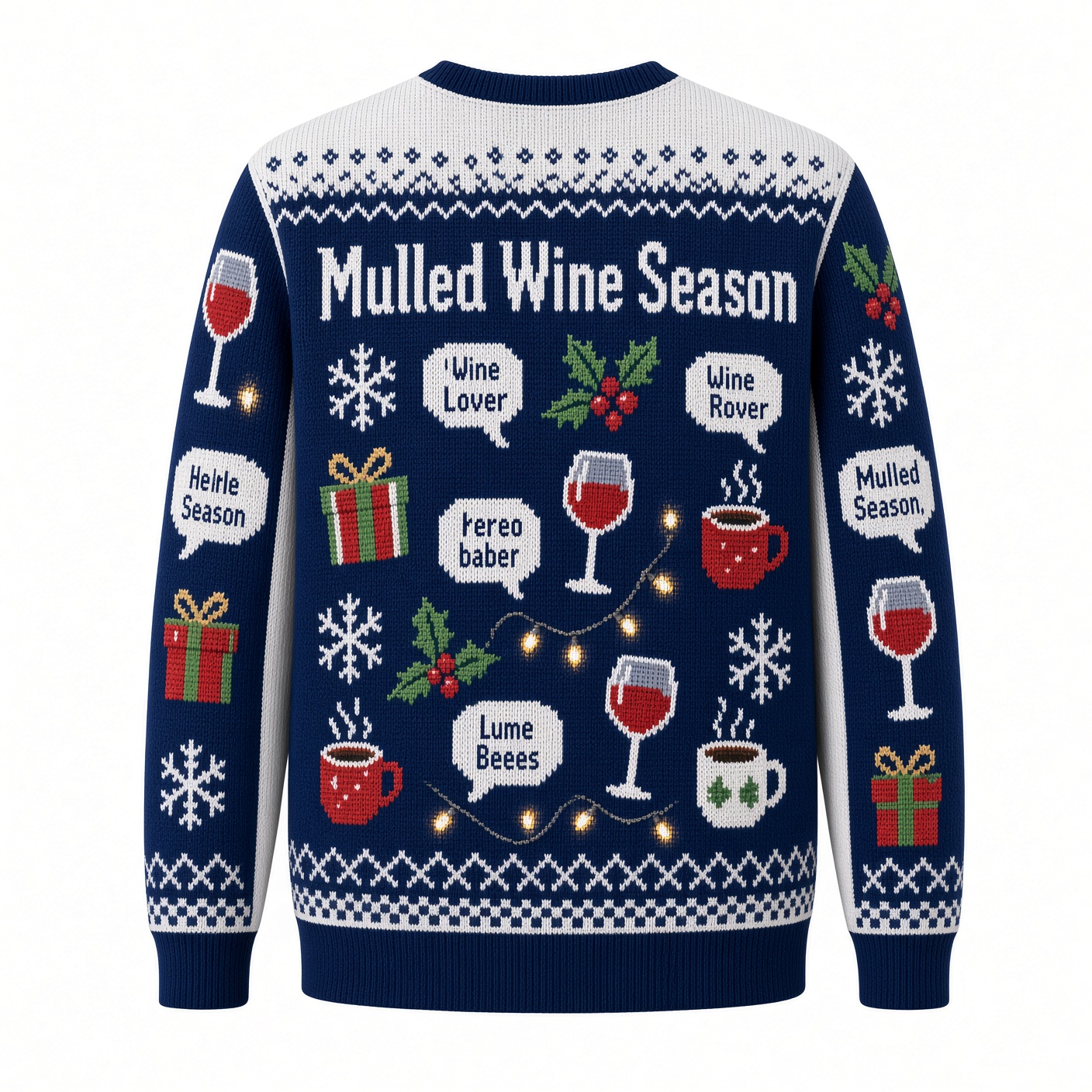 [popular-sweater:PX-03-03:back] Mulled Wine Season Ugly Christmas Sweatshirt - Back view