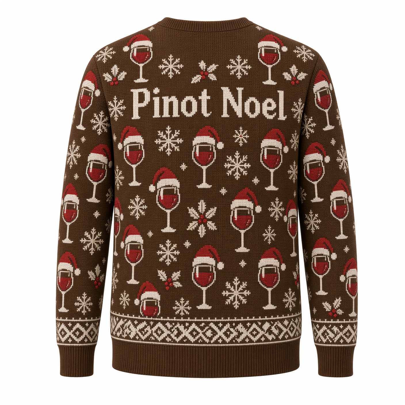 [popular-sweater:PX-03-07:back] Pinot Noel Ugly Christmas Sweatshirt - Back view